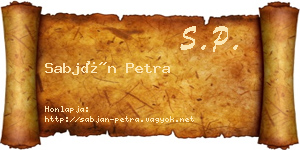 Sabján Petra névjegykártya